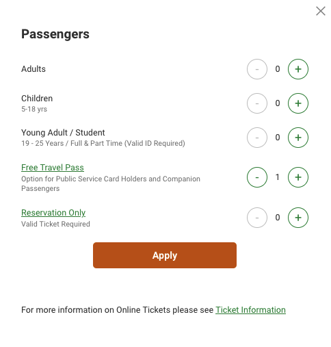 Sélection Free Travel Pass